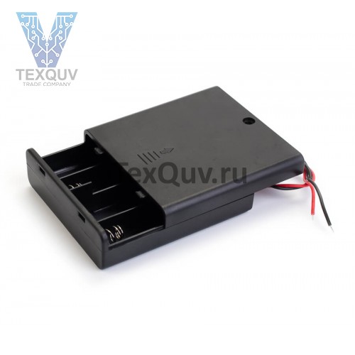 Батарейный отсек 4хАА  закрытый с выключателем и проводами