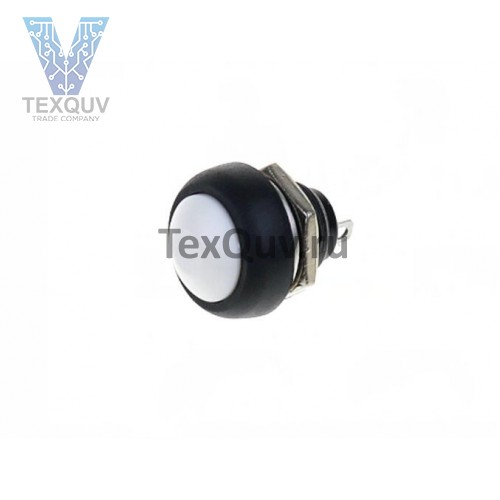 Кнопка PBS-33B 2PIN 1A-250V 12мм OFF-(ON) белая без фиксации