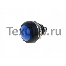 Кнопка PBS-33B 2PIN 1A-250V 12мм OFF-(ON) синяя без фиксации