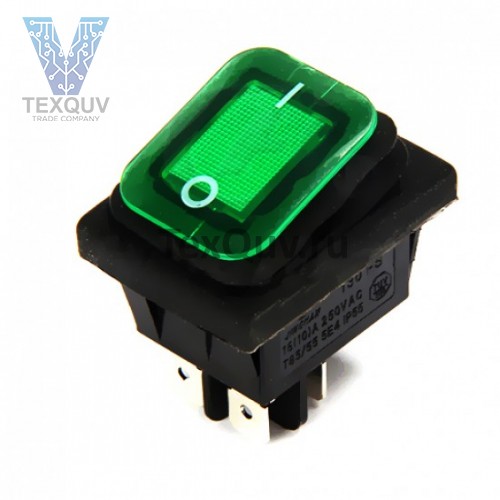 Переключатель KCD4-130/4PN FS зеленый