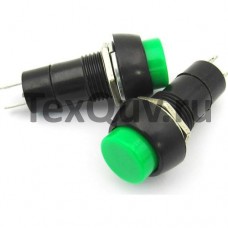 Кнопка PBS-11B 2PIN 1A-250V OFF-(ON) зеленая без фиксации