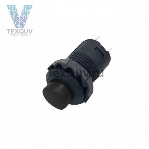 Кнопка DS-428 2PIN c черным колпачком с фиксацией