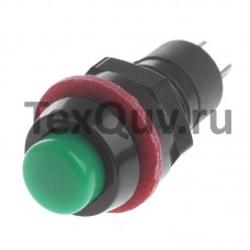 Кнопка DS-213 2PIN 2A-125V OFF-(ON) зеленая без фиксации