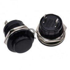 Кнопка R13-507 2PIN 3A-250V 16мм OFF-(ON) черная без фиксации