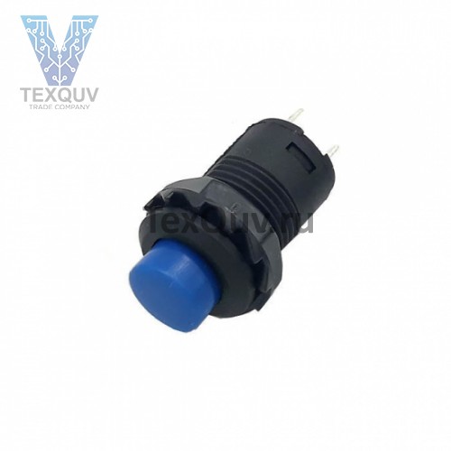 Кнопка DS-428 2PIN c синим колпачком с фиксацией