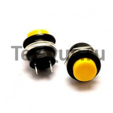 Кнопка R13-507 2PIN 3A-250V 16мм OFF-(ON) желтая без фиксации