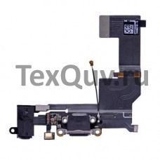Шлейф с разъемом зарядки для Apple iPhone 5SE Черный