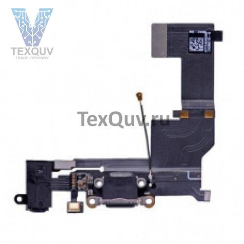 Шлейф с разъемом зарядки для Apple iPhone 5SE Черный