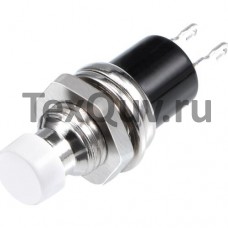 Кнопка нажимная PBS-110 2PIN белая без фиксации