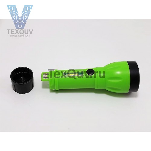 LED + COB мощный перезаряжаемый фонарик с 4 режимами работы, батарея 18650 USB (зеленый)