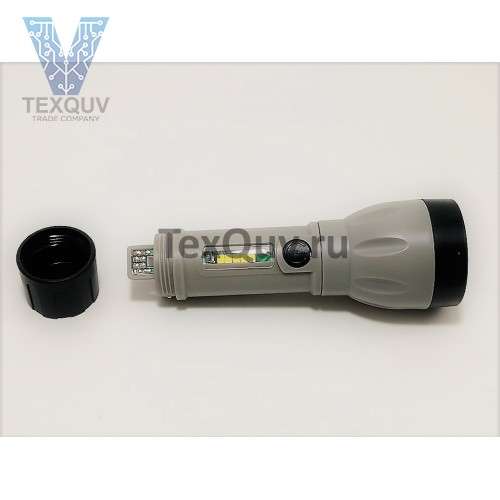 LED + COB мощный перезаряжаемый фонарик с 4 режимами работы, батарея 18650 USB (серый)